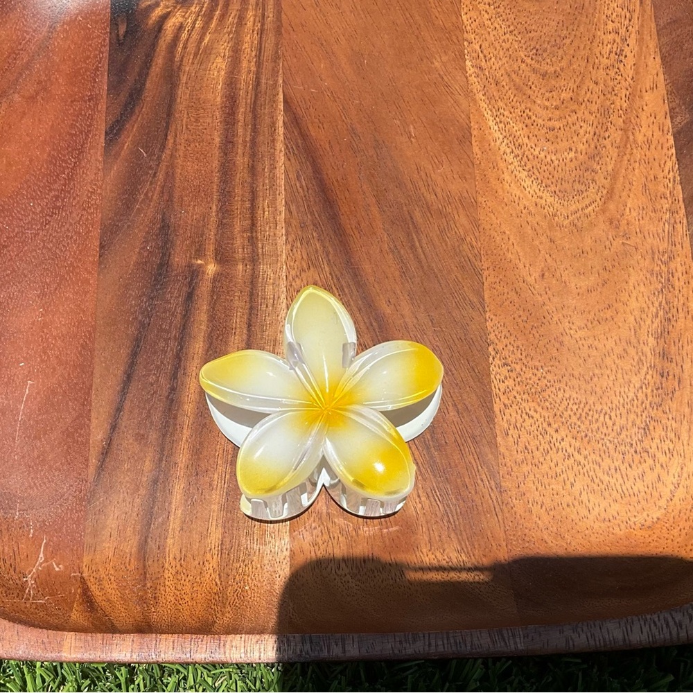 Yellow and White Flower Hair Clip